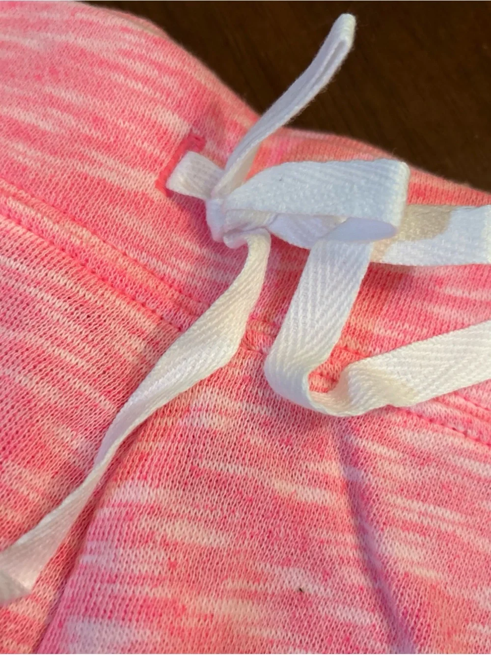 Justice Pink Marled Athletic Shorts with White Trim